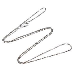 Vintage Italy Sterling Silver 925 1.1mm Box Chain Necklace 18.5"